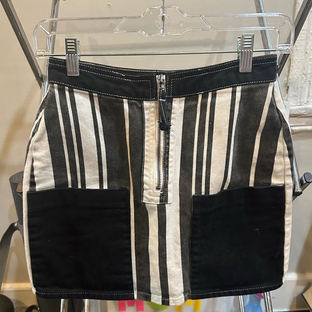 BDG Striped Black and White Skirt